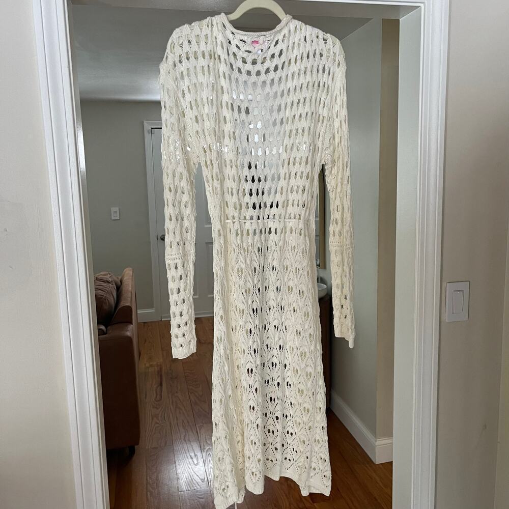 PINK LILY Crochet Long Sweater, 100% Cotton, XL - Picture 5 of 5